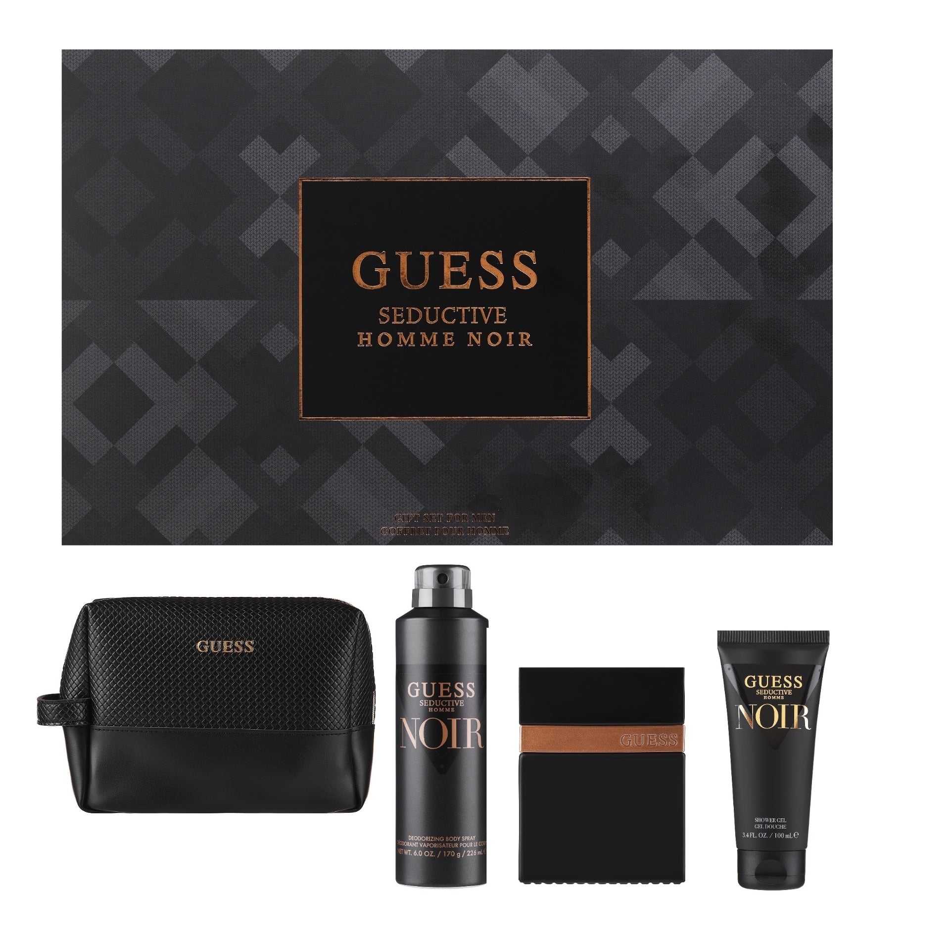 Perfume Set-Guess-Seductive Noir Pouch Gift Set-M