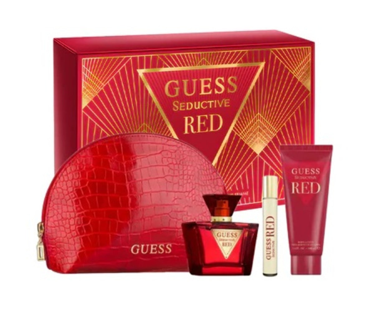 Perfume Set-Guess-Seductive Red Pouch Gift Set-F