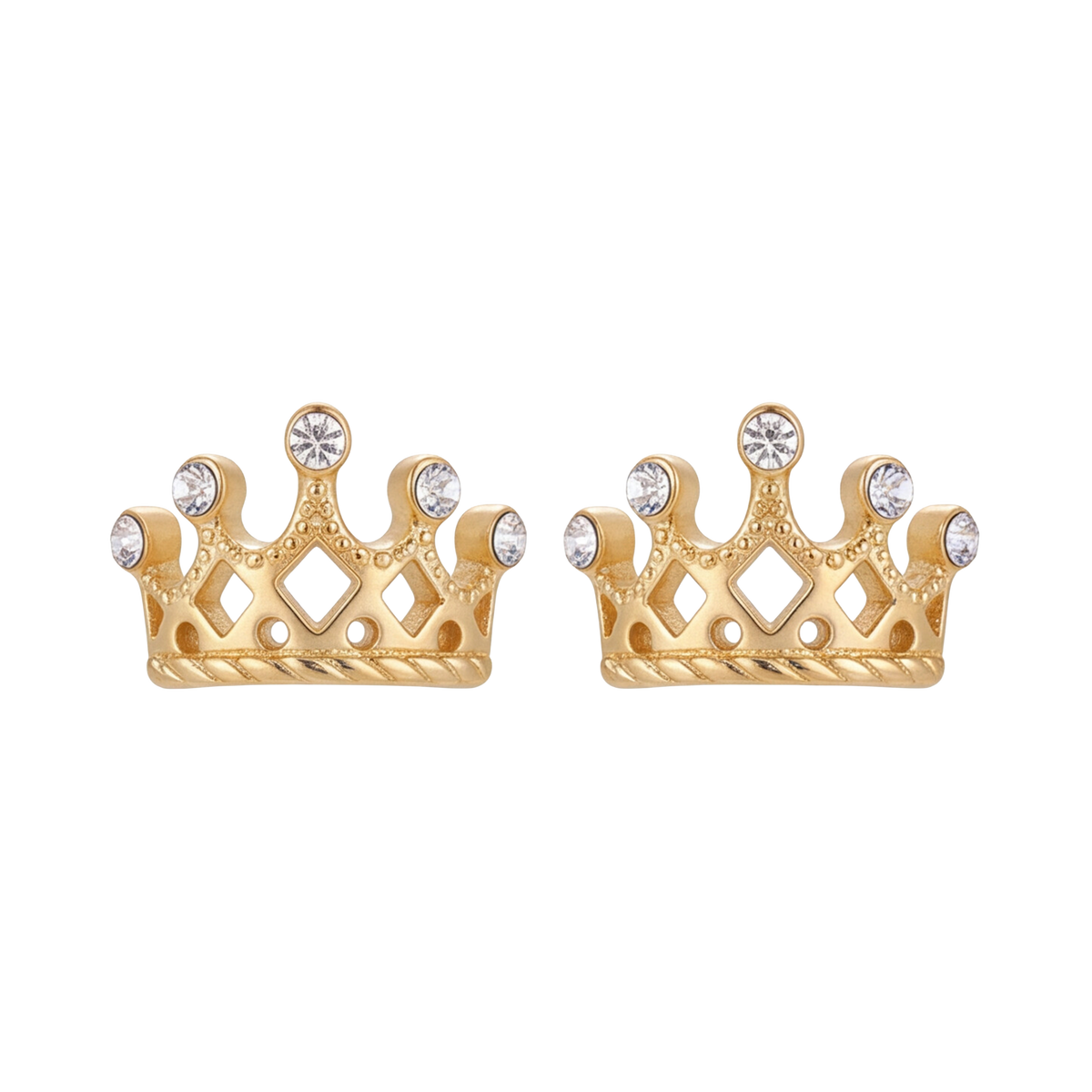 18K Gold Plated Crown Earring 112