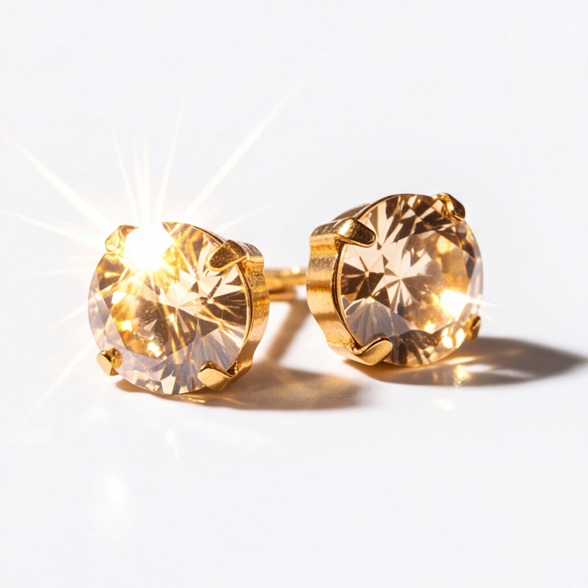 18K Gold Plated Diamond Ring Earring 117