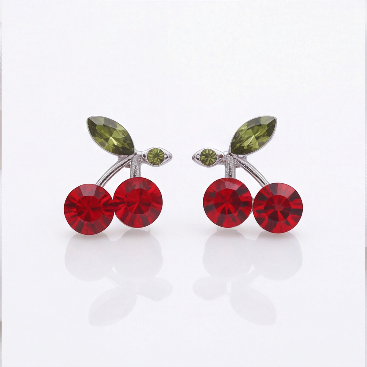 Sterling Silver Red Cherry Earring 119