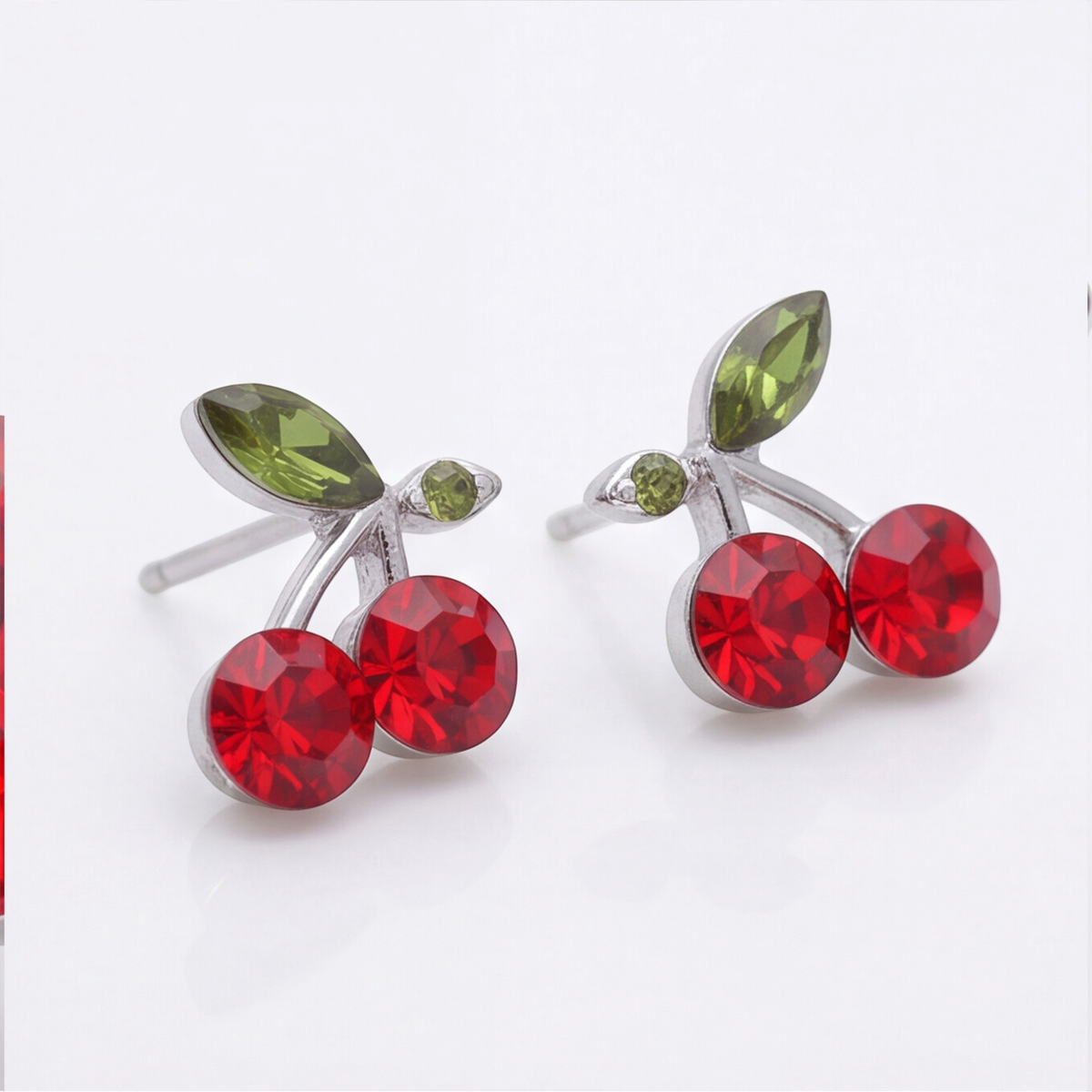 Sterling Silver Red Cherry Earring 119