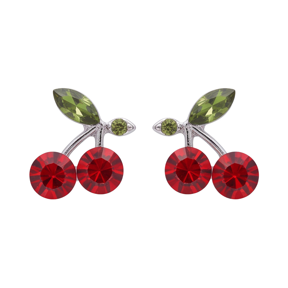 Sterling Silver Red Cherry Earring 119