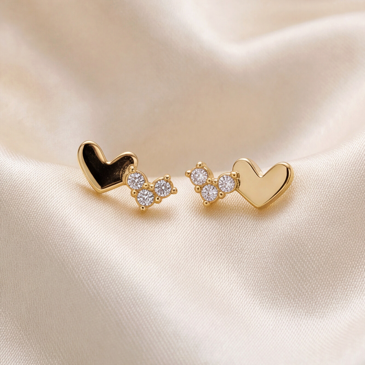 18K Gold Plated Double Heart Earring 128