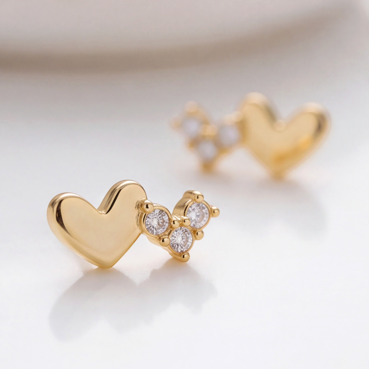 18K Gold Plated Double Heart Earring 128