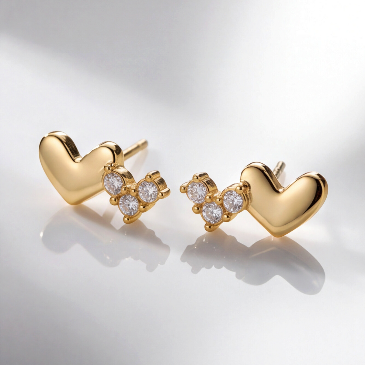 18K Gold Plated Double Heart Earring 128