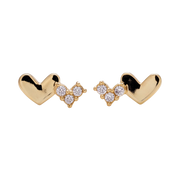 18K Gold Plated Double Heart Earring 128
