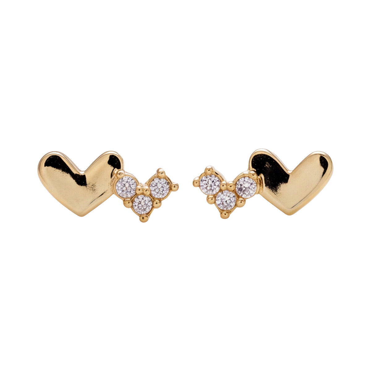 18K Gold Plated Double Heart Earring 128