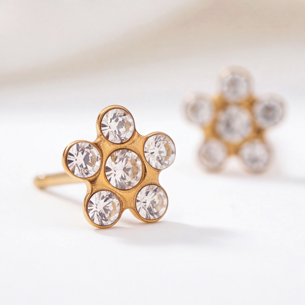 18K Gold Plated Flower Earring 132