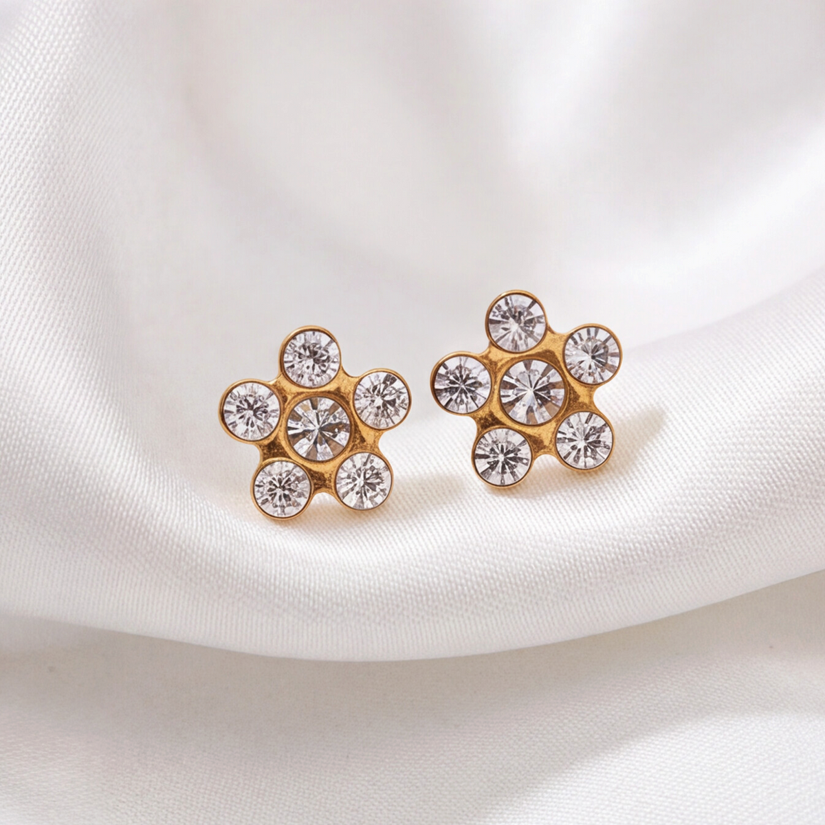 18K Gold Plated Flower Earring 132