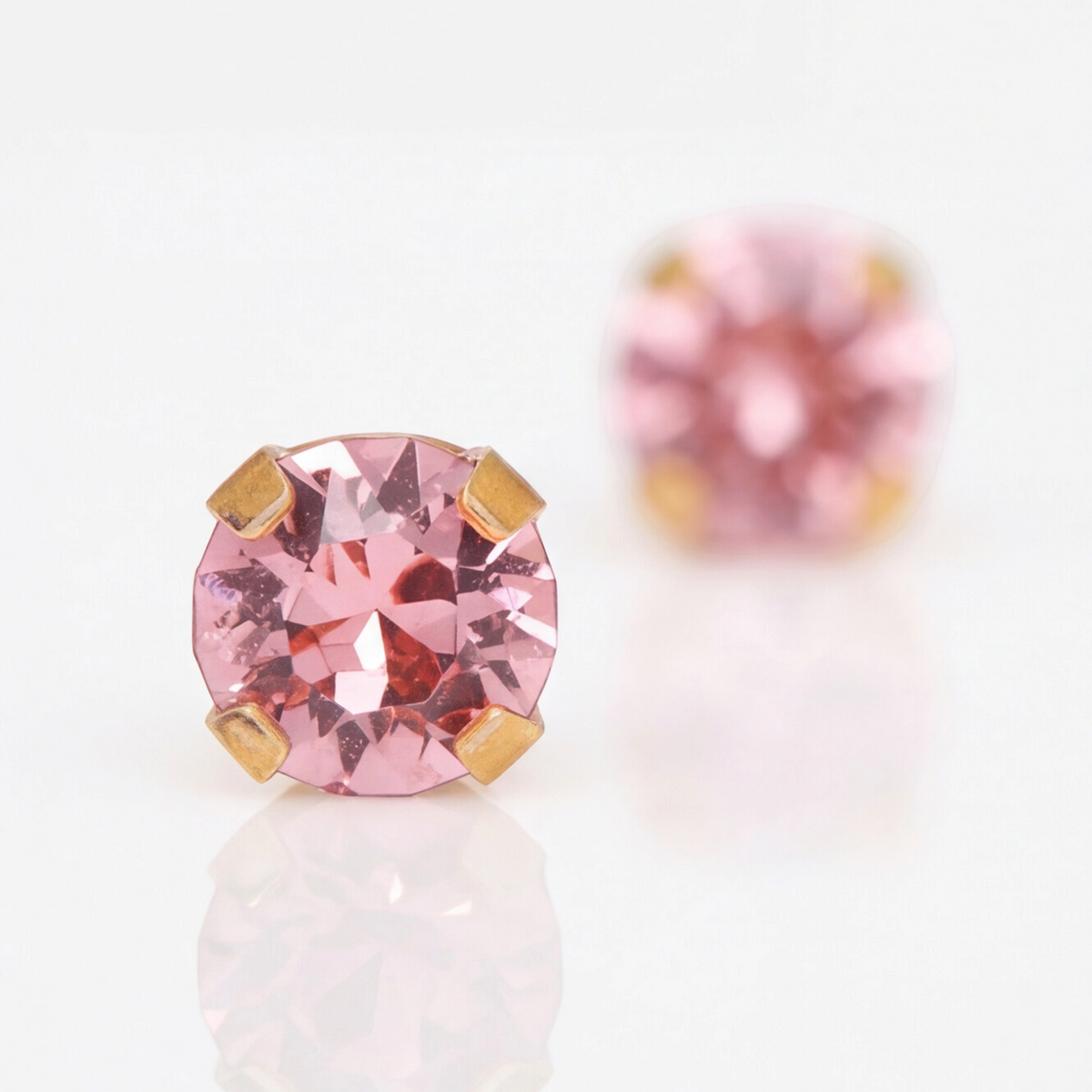 18K Gold Plated Pink Diamond Earring 137