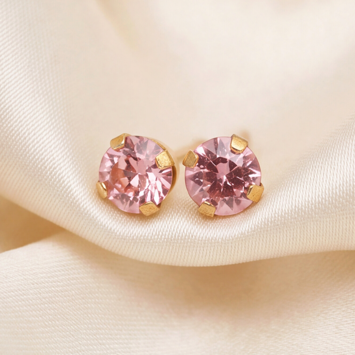18K Gold Plated Pink Diamond Earring 137