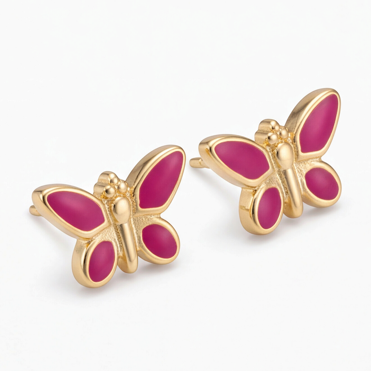 18K Gold Plated Pink Butterfly Earring 138