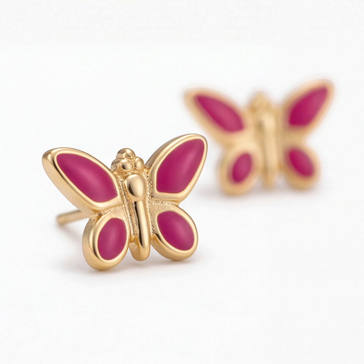 18K Gold Plated Pink Butterfly Earring 138