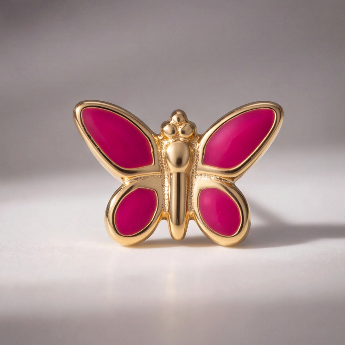 18K Gold Plated Pink Butterfly Earring 138