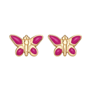 18K Gold Plated Pink Butterfly Earring 138