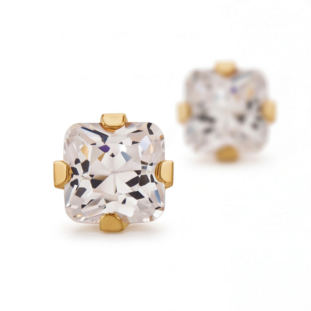 18K Gold Plated Square Diamond Earring 139