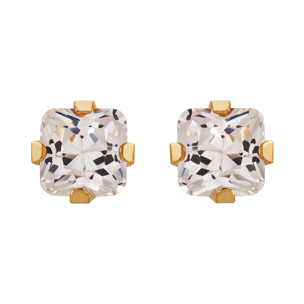 18K Gold Plated Square Diamond Earring 139