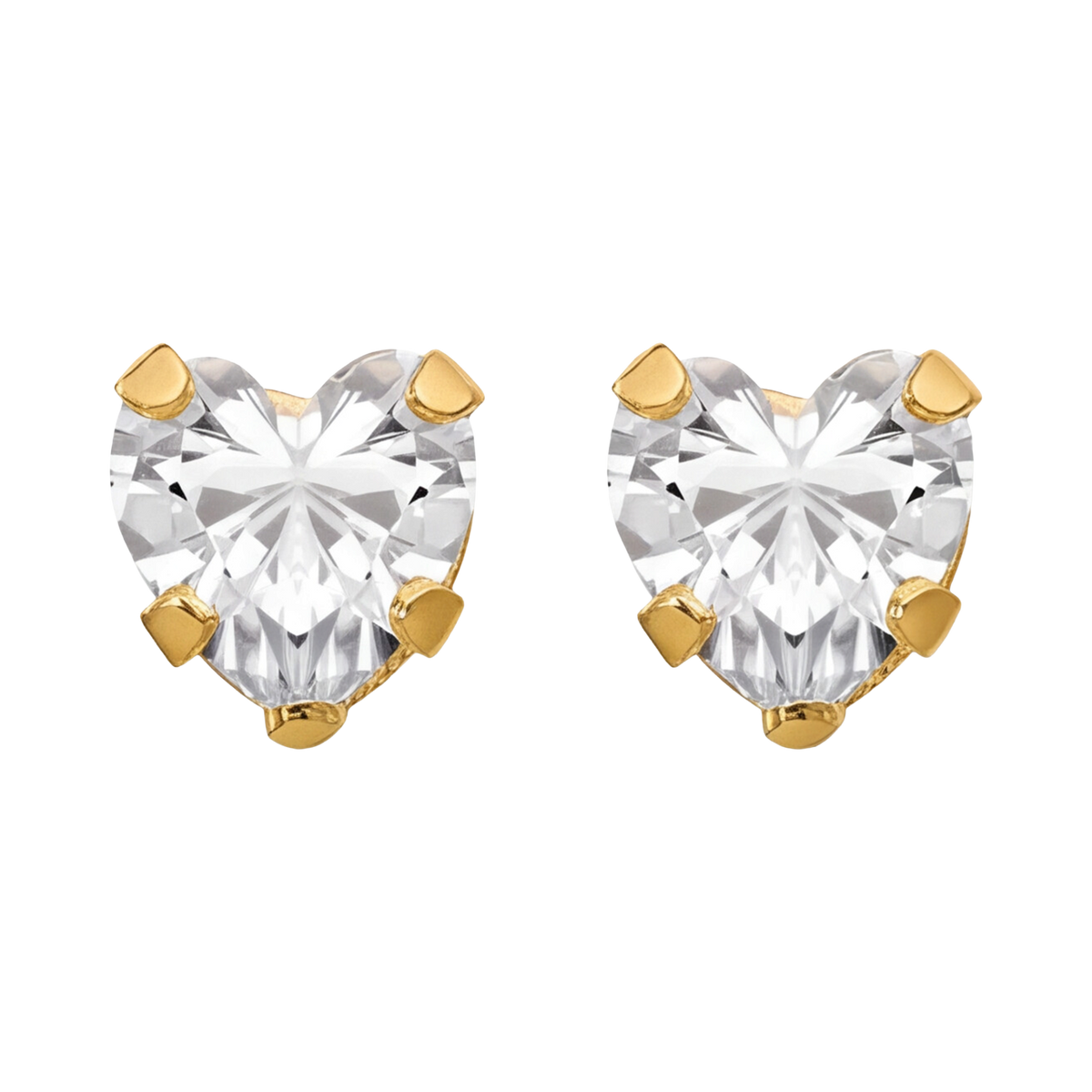 18K Gold Plated Big Heart Diamond Earring 140