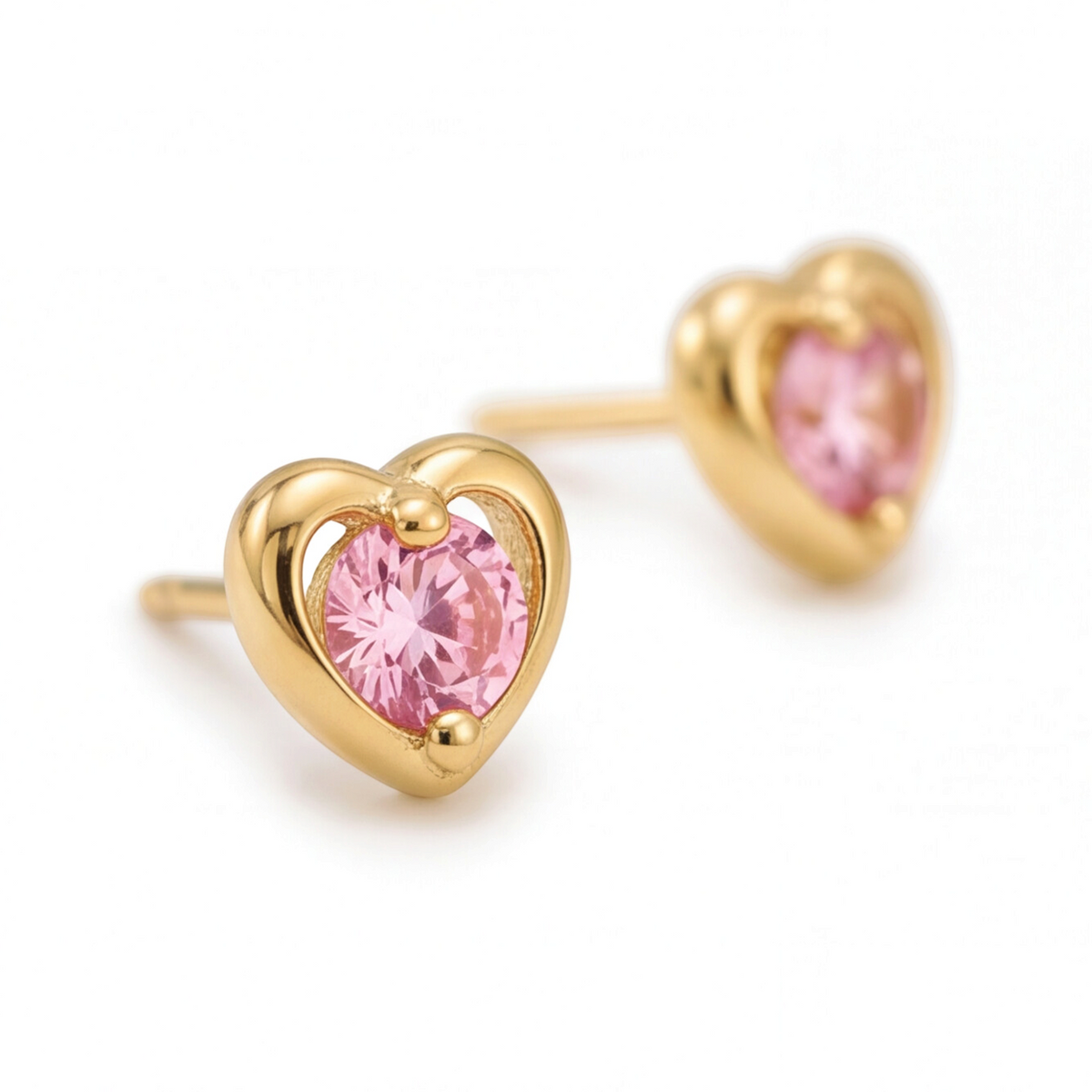 18K Gold Plated Heart Diamond Earring 141