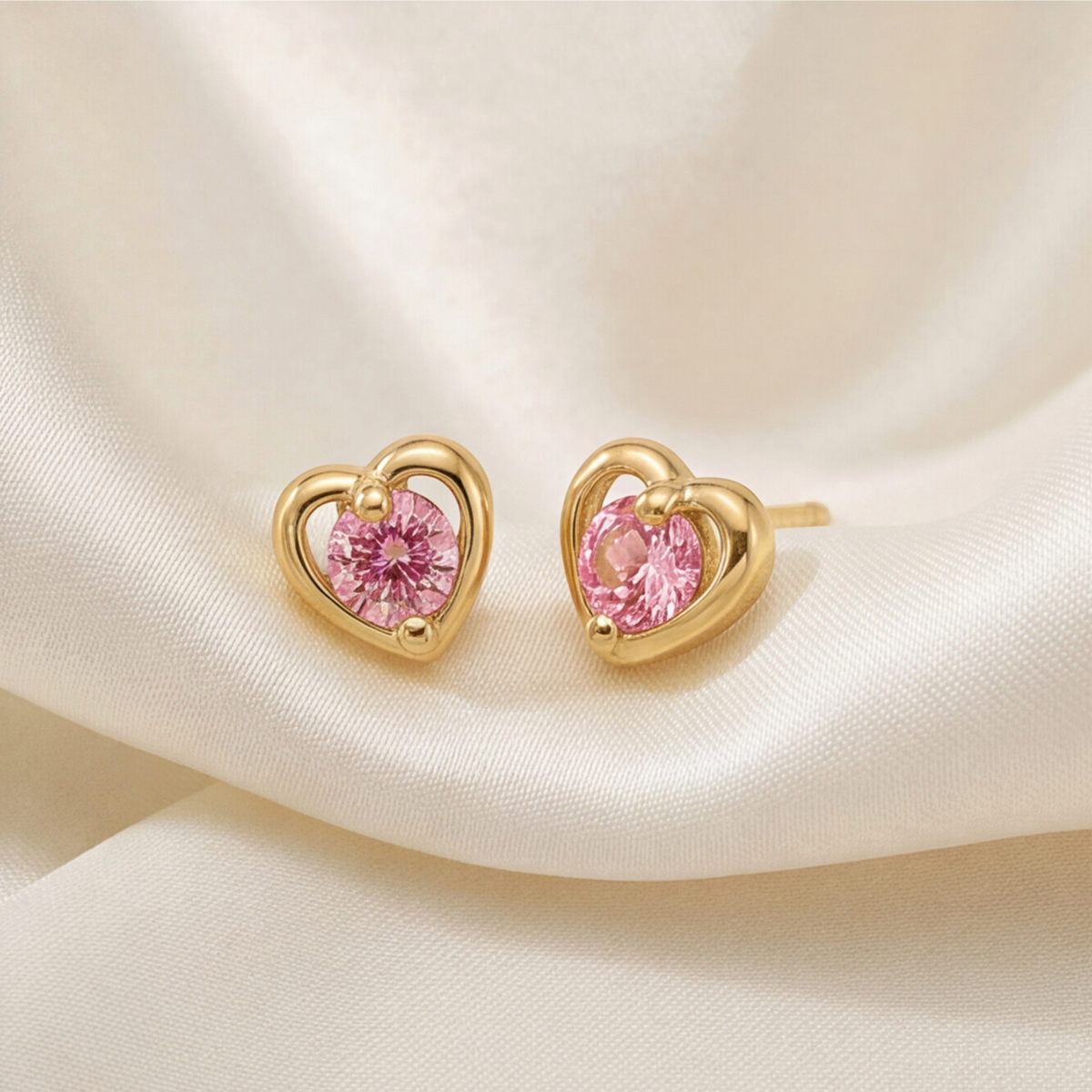 18K Gold Plated Heart Diamond Earring 141