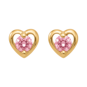 18K Gold Plated Heart Diamond Earring 141