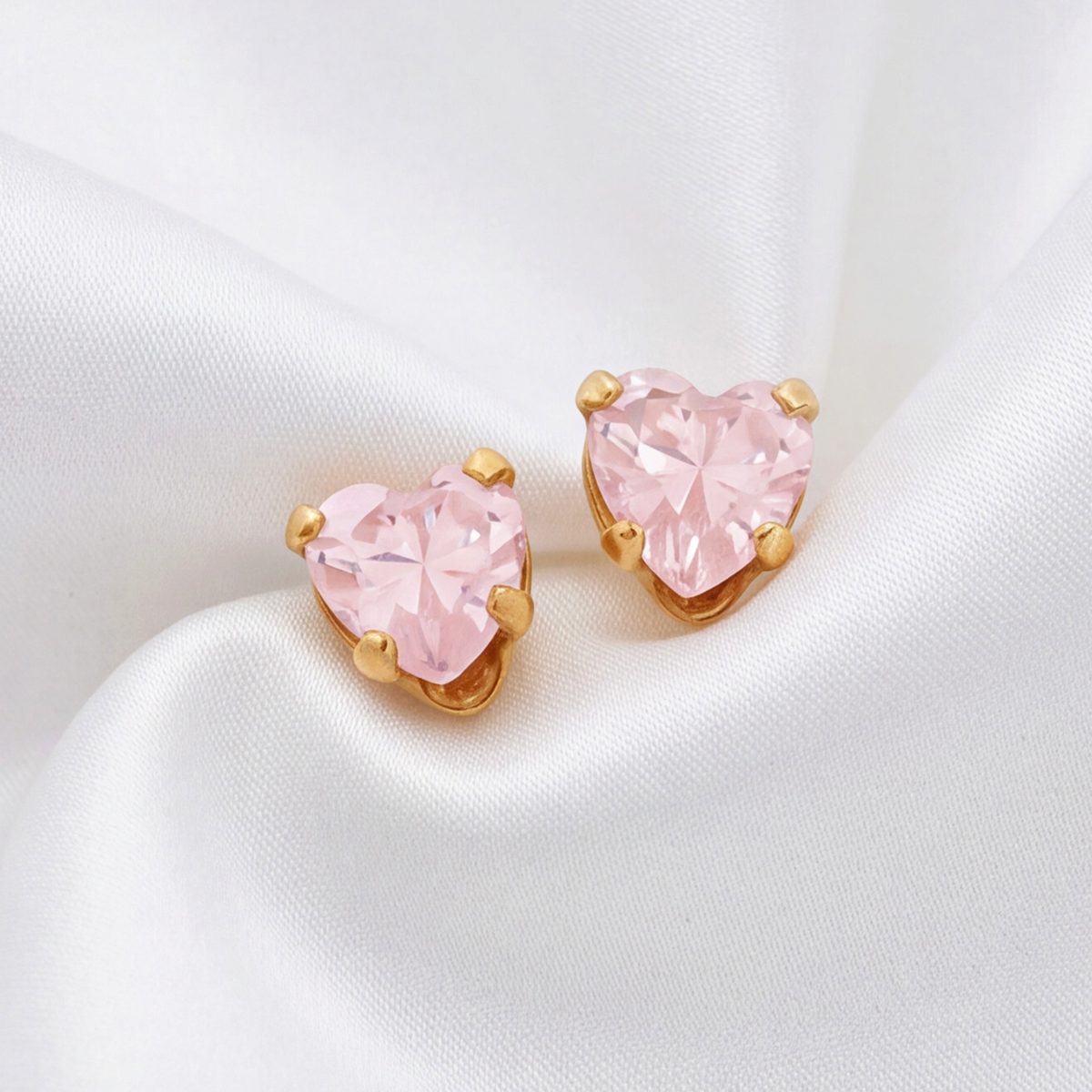 18K Gold Plated Heart Diamond Earring 145