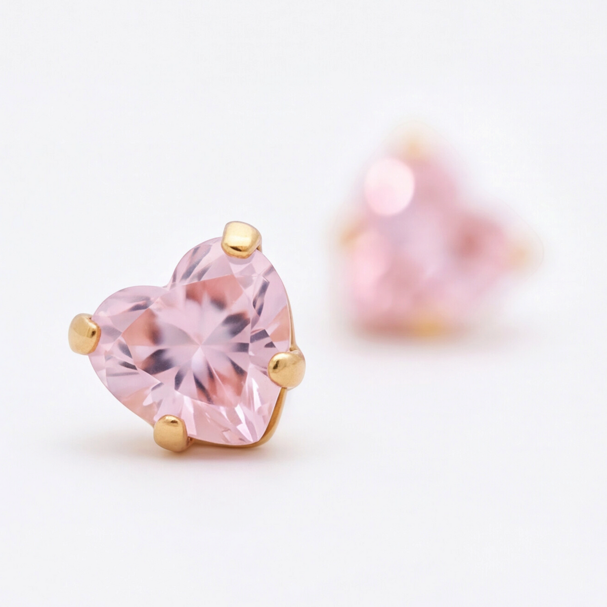 18K Gold Plated Heart Diamond Earring 145