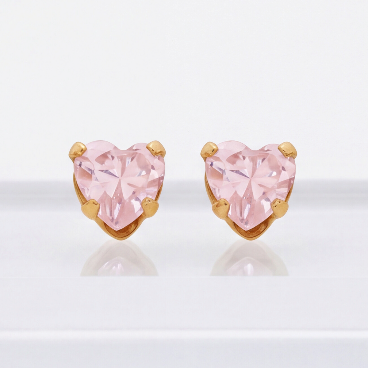 18K Gold Plated Heart Diamond Earring 145