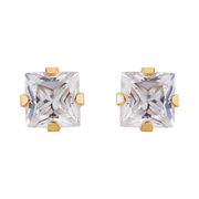 18K Gold Plated Big Square Diamond Earring 146