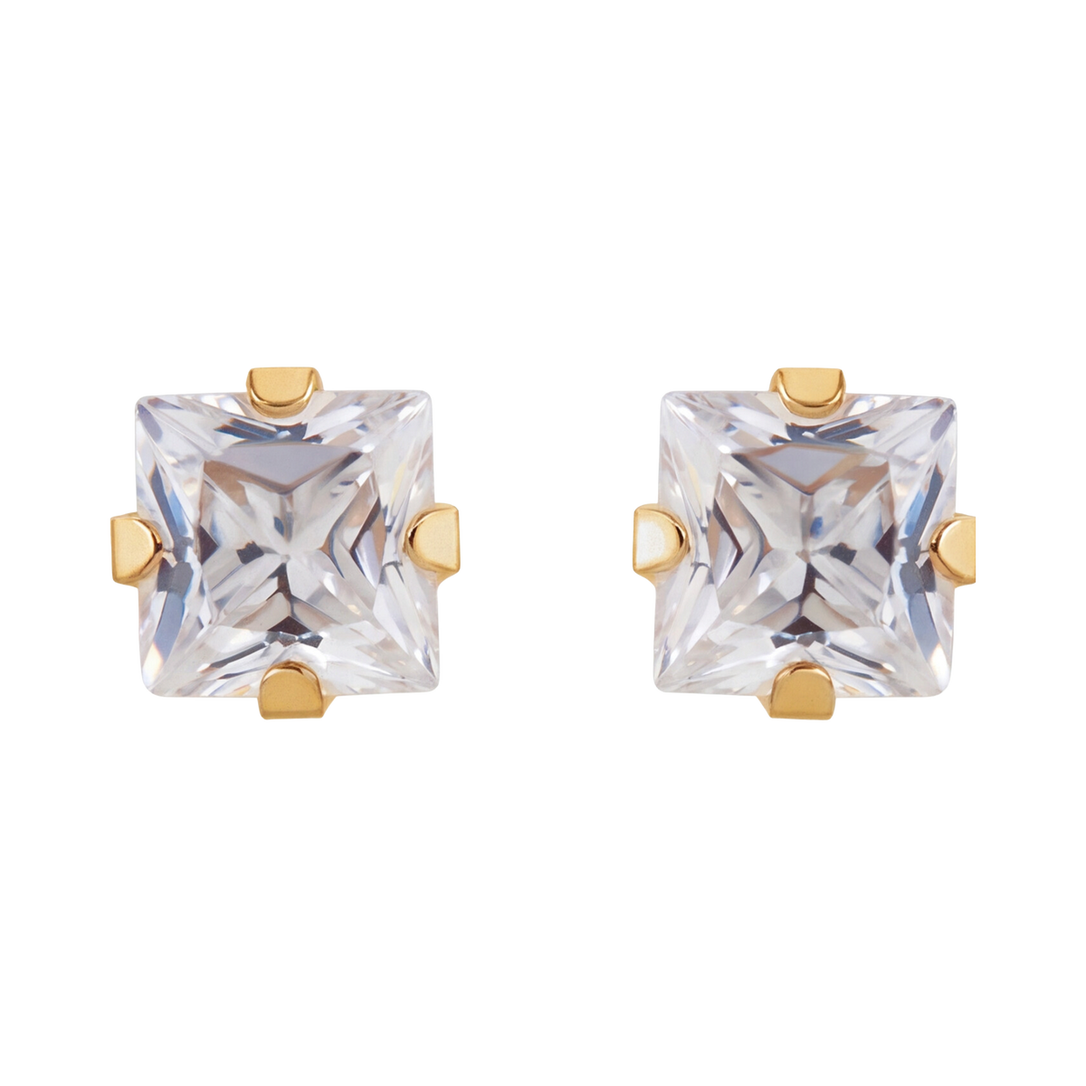 18K Gold Plated Big Square Diamond Earring 146