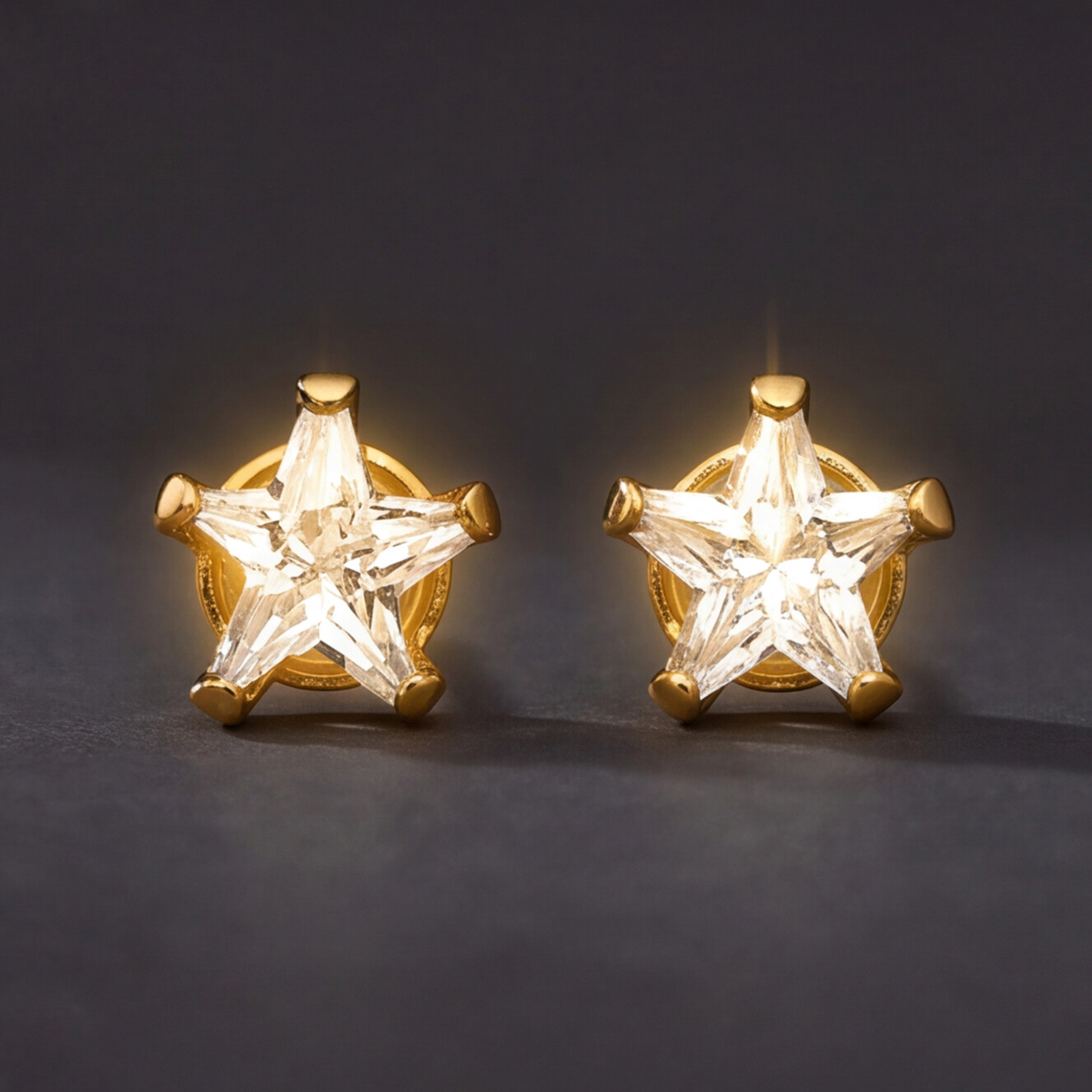 18K Gold Plated Diamond Star Earring 150