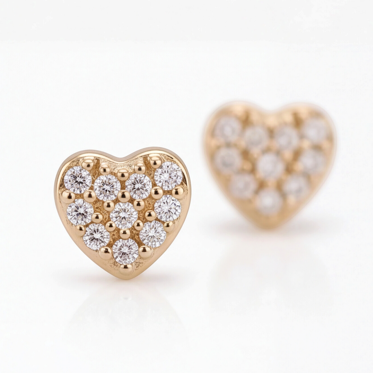 18K Gold Plated Heart Diamond Earring 151