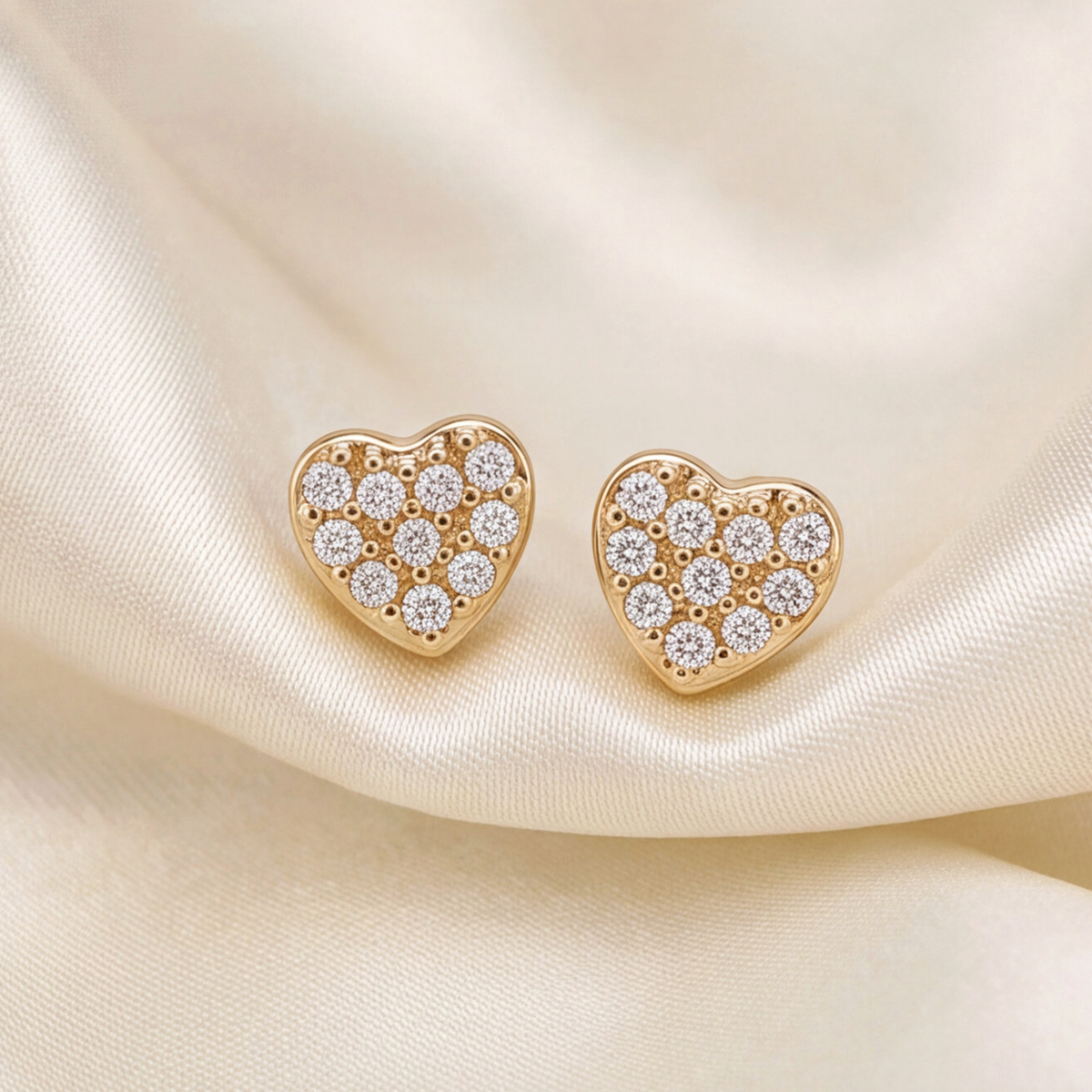 18K Gold Plated Heart Diamond Earring 151