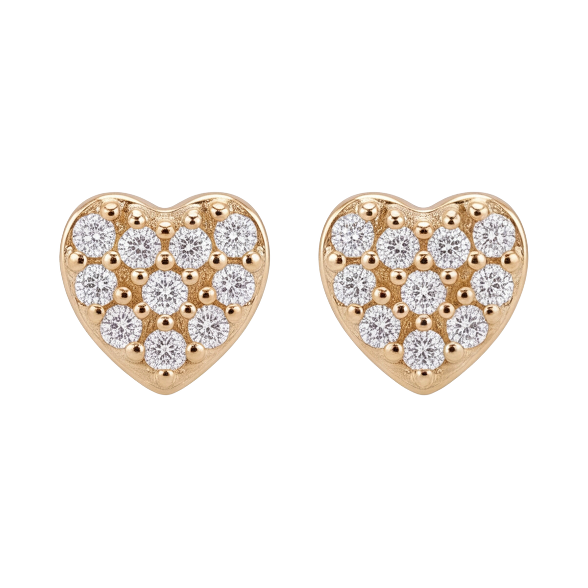 18K Gold Plated Heart Diamond Earring 151