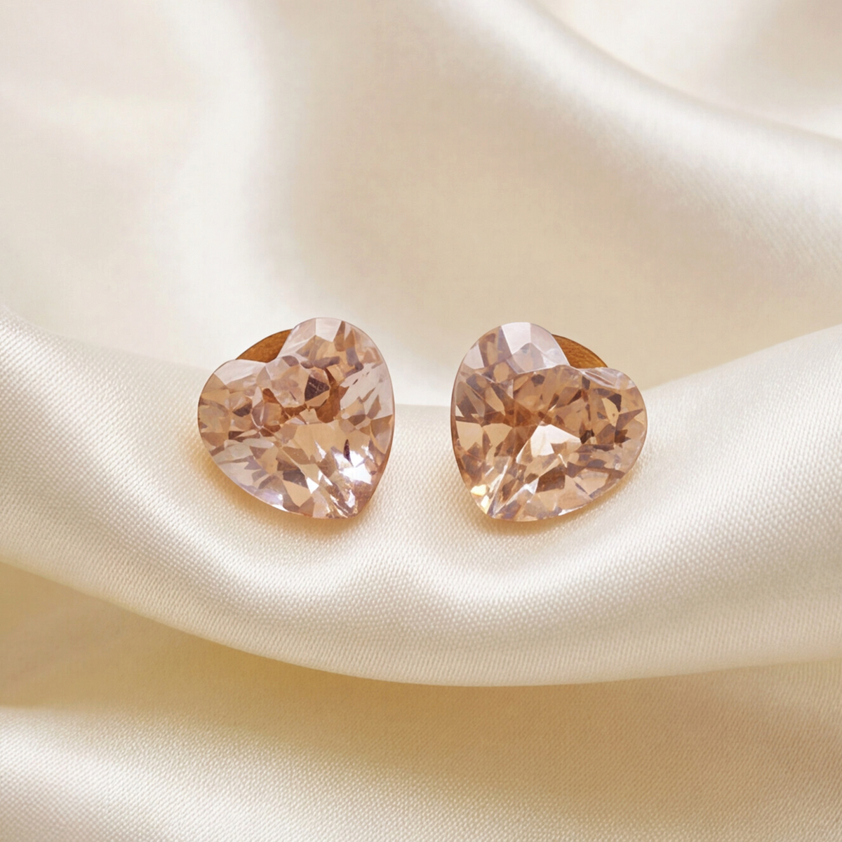 18K Gold Plated Heart Diamond Earring 154