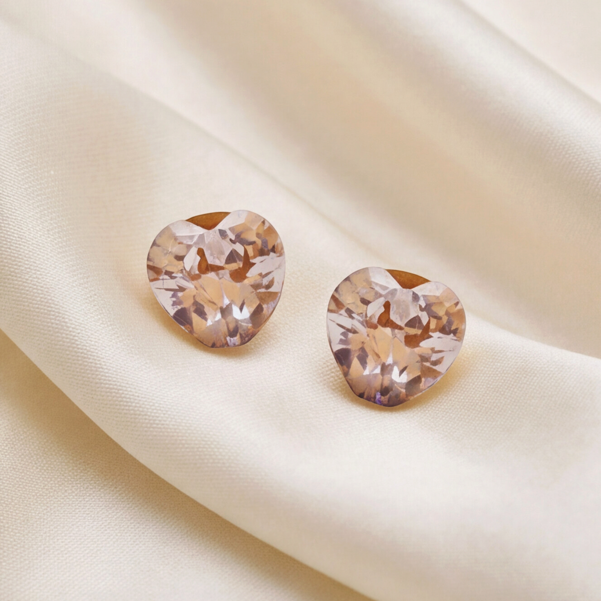 18K Gold Plated Heart Diamond Earring 154