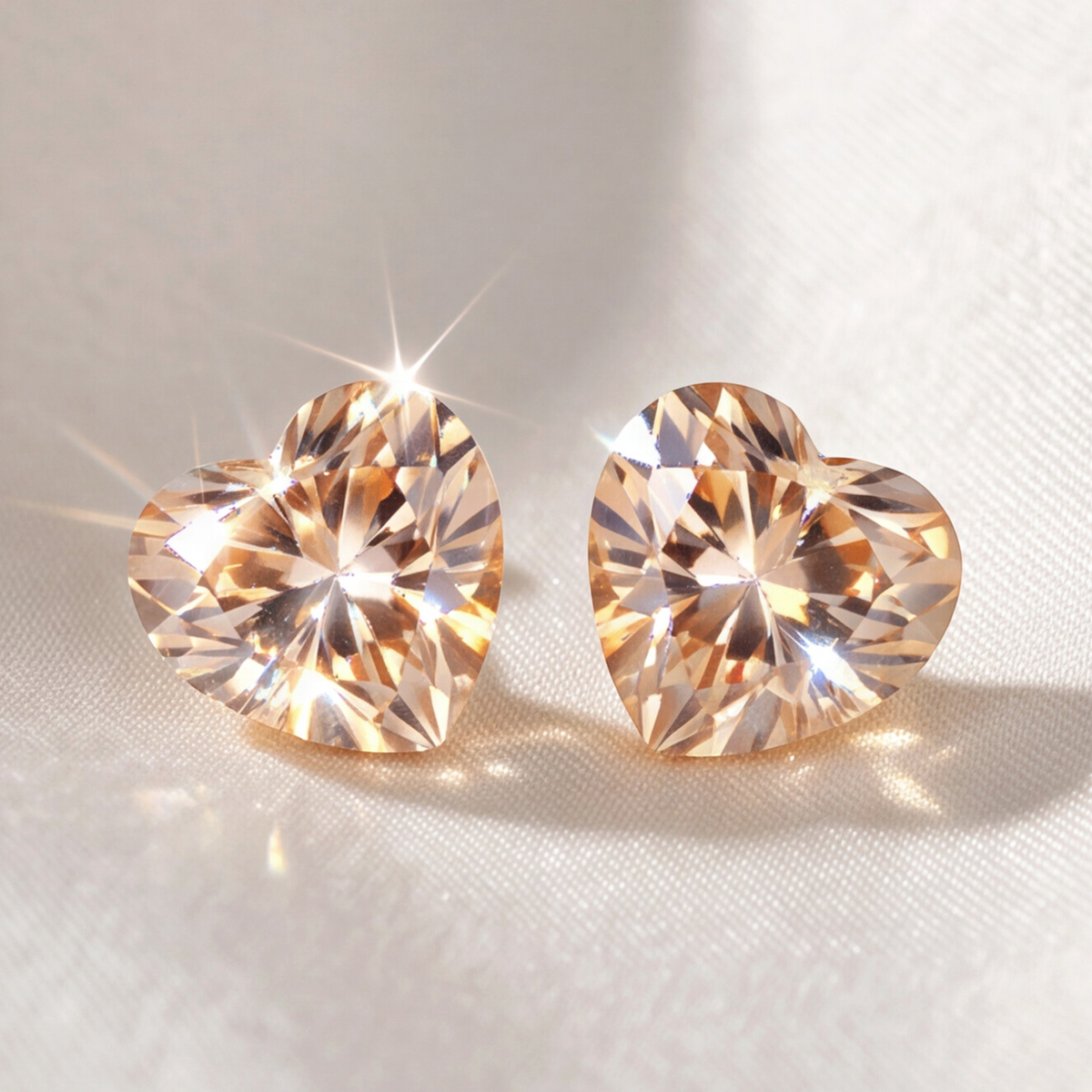 18K Gold Plated Heart Diamond Earring 154