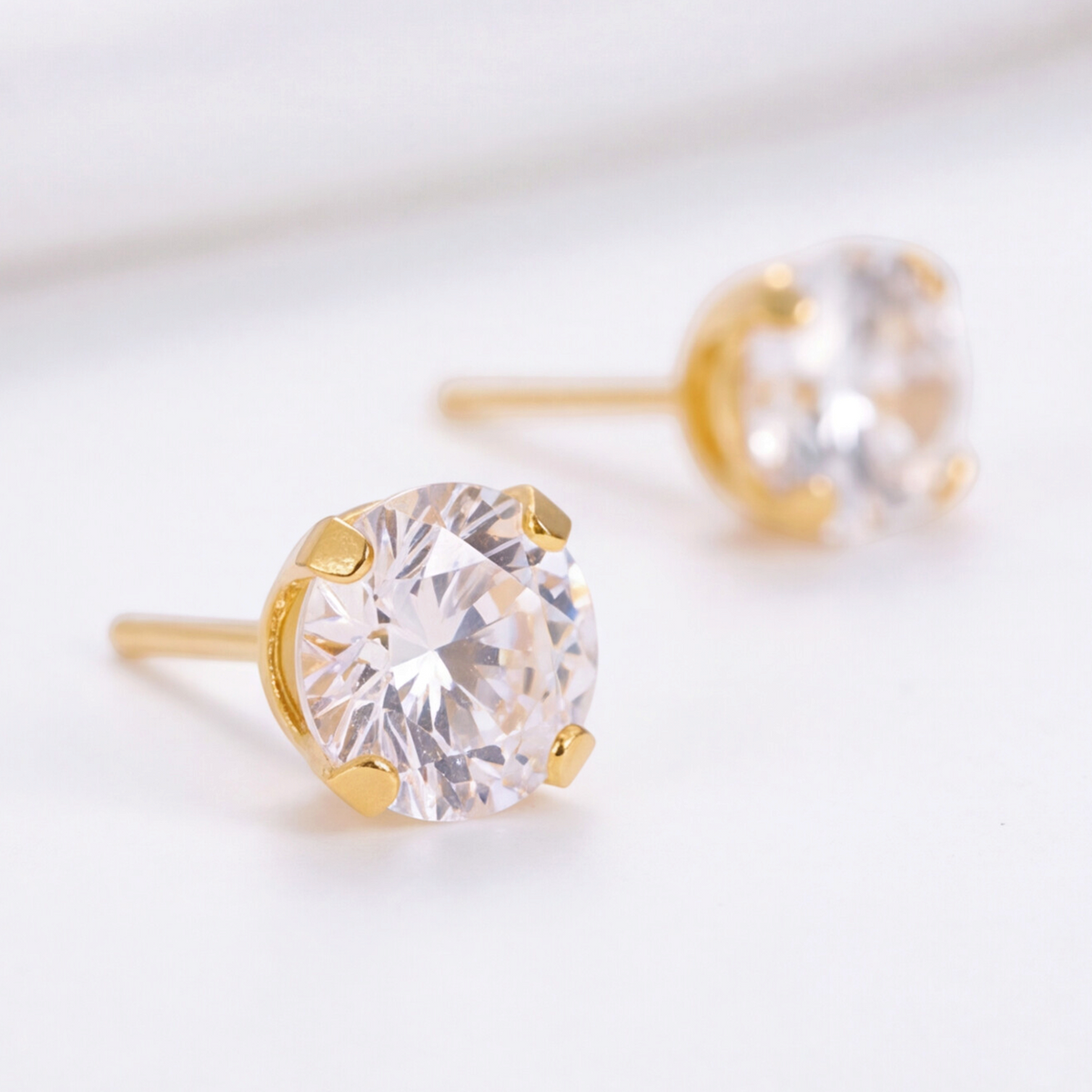 18K Gold Plated Heart Diamond Earring 156