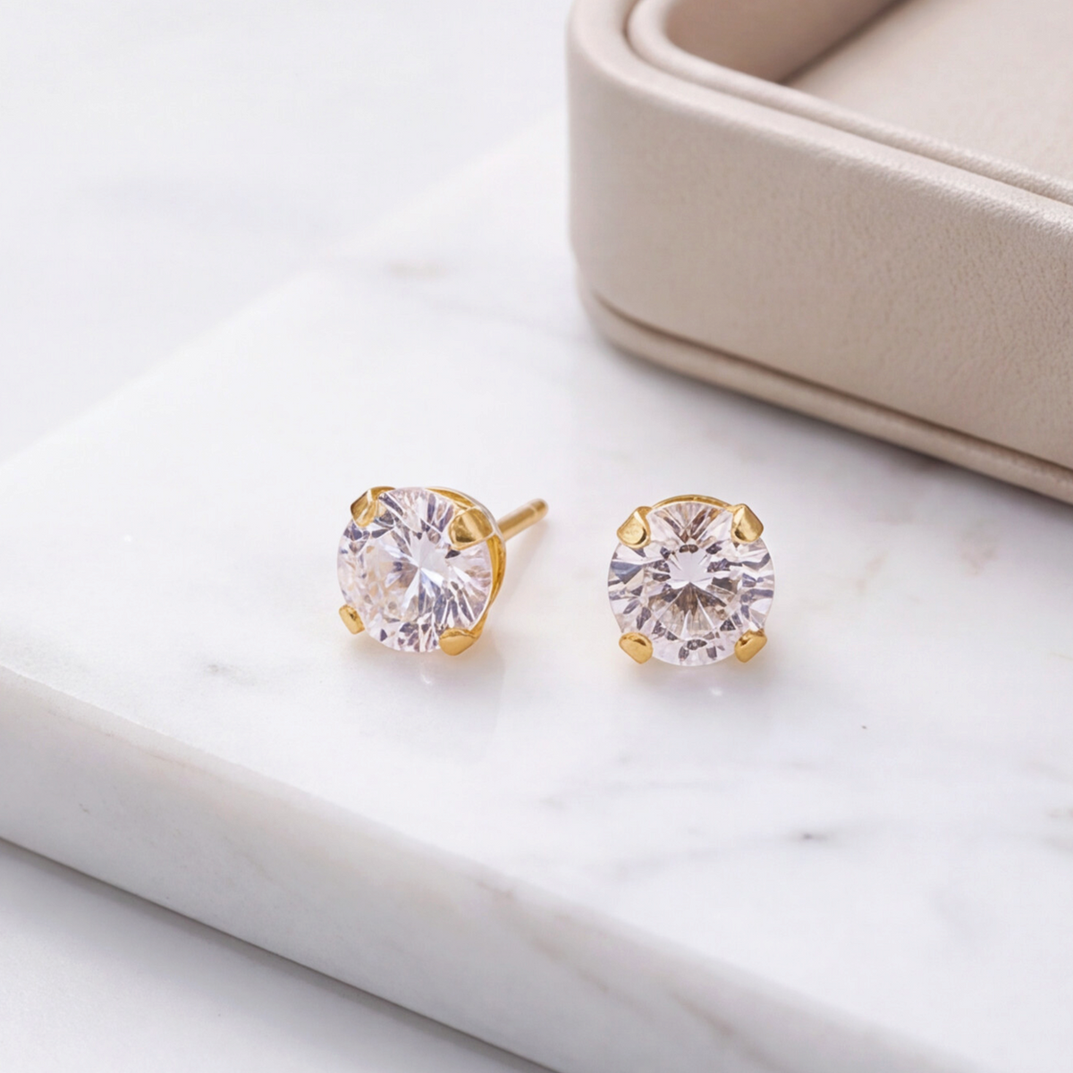 18K Gold Plated Heart Diamond Earring 156