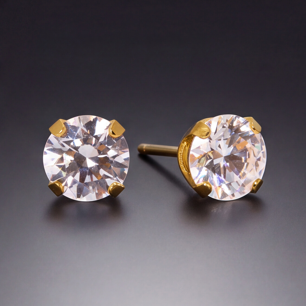 18K Gold Plated Heart Diamond Earring 156