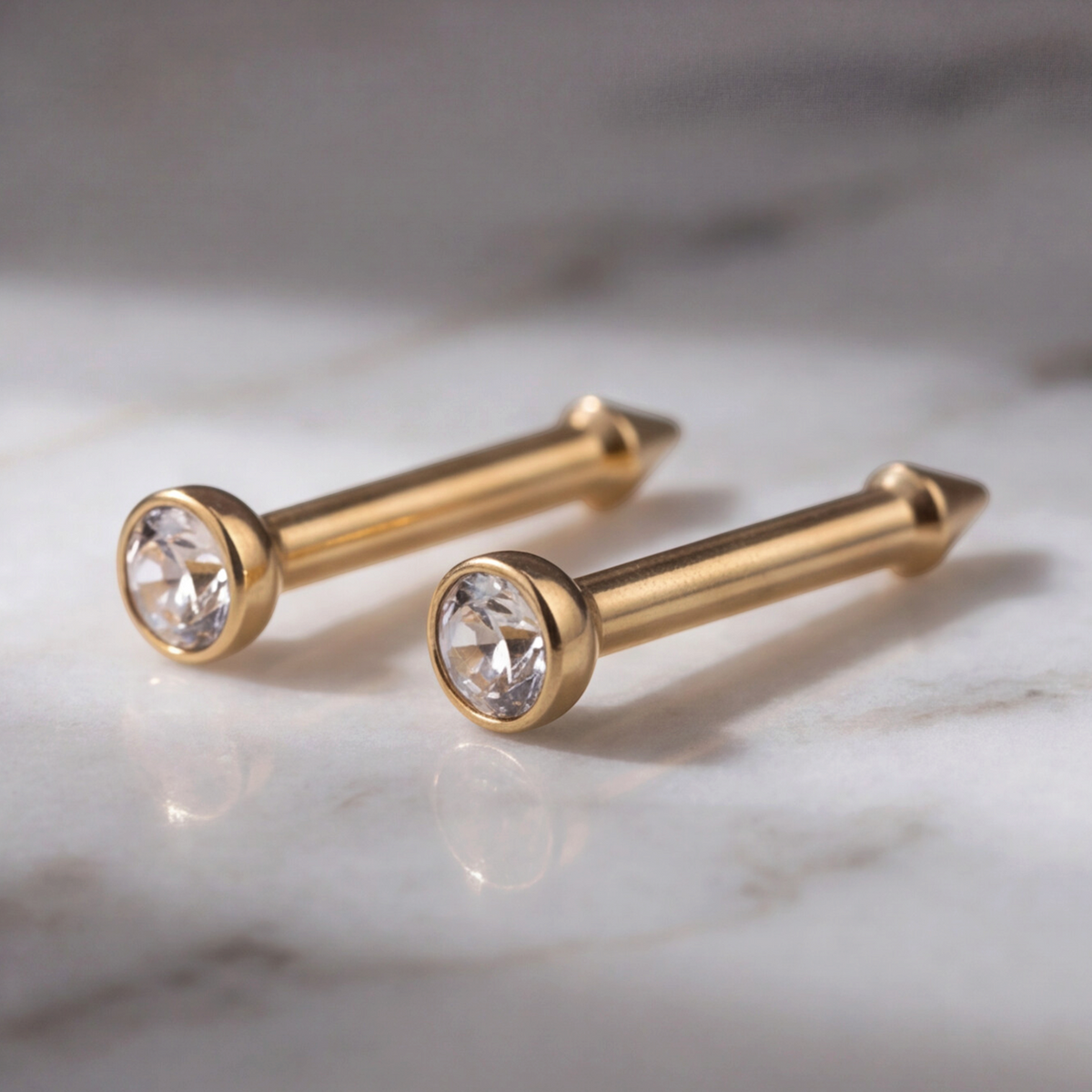 18K Gold Plated Small Diamond Earring 157