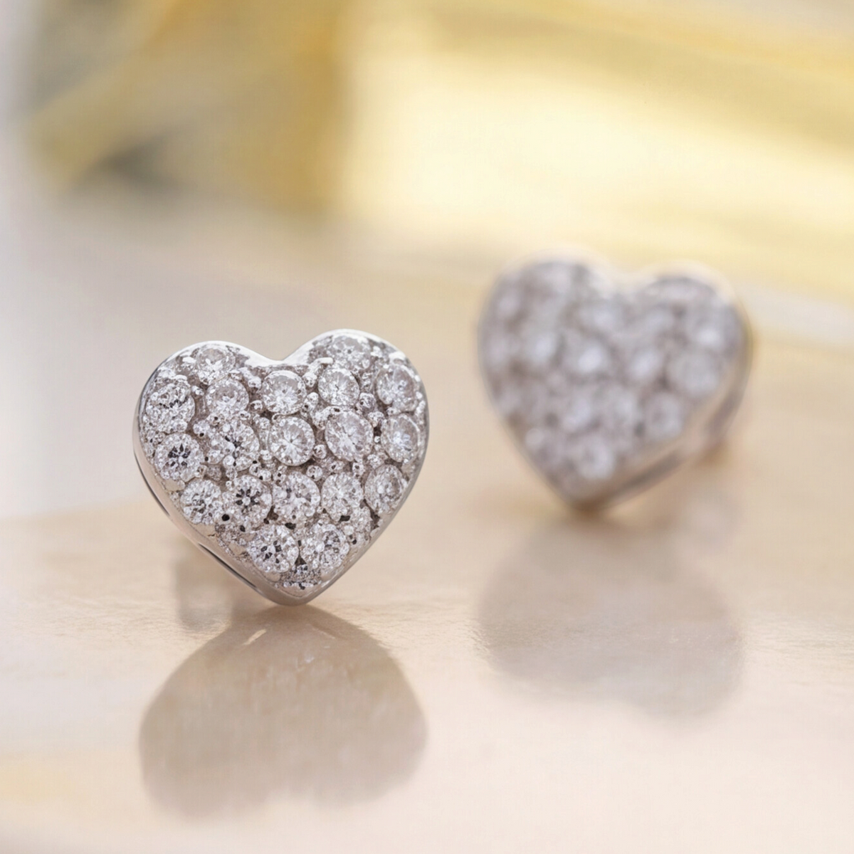 Sterling Silver Diamond Heart Earring 159