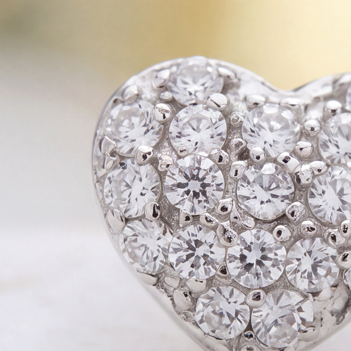 Sterling Silver Diamond Heart Earring 159