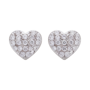 Sterling Silver Diamond Heart Earring 159