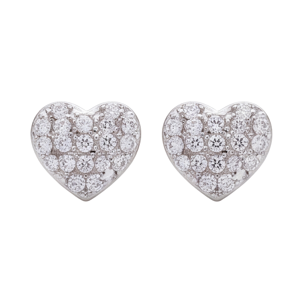 Sterling Silver Diamond Heart Earring 159