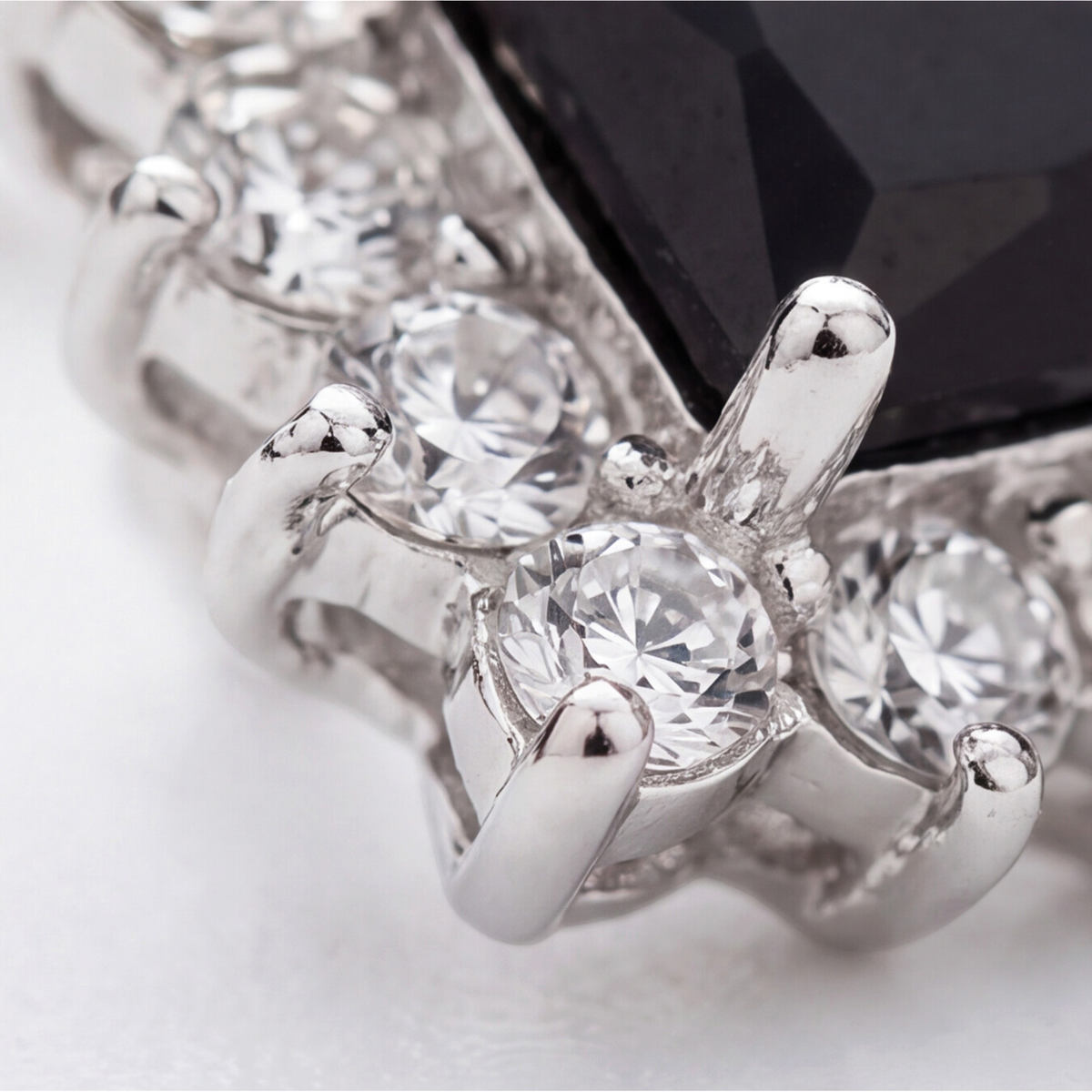 18K Gold Plated Square Black Diamond Earring 163