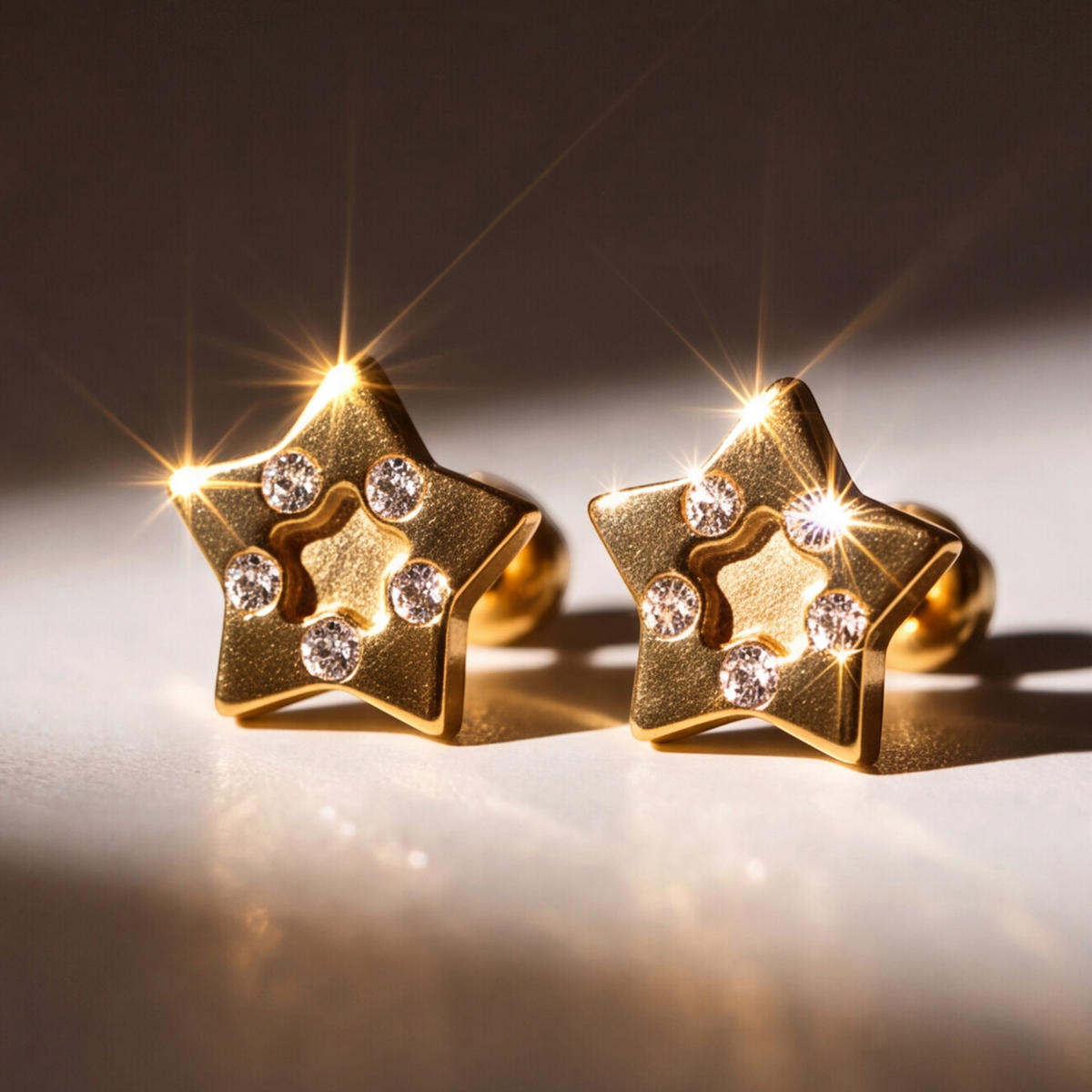 18K Gold Plated Star Earring 164