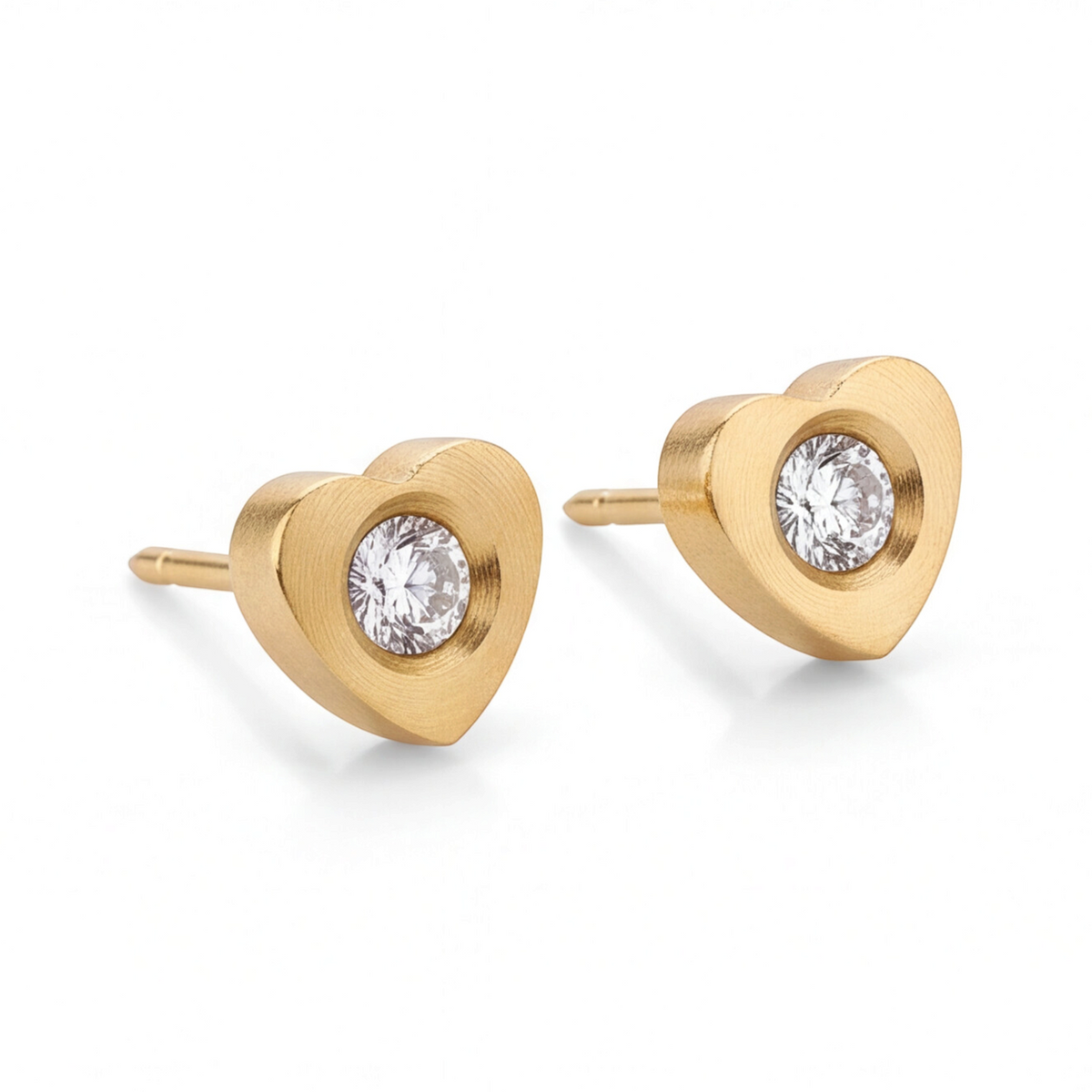 18K Gold Plated Golden Heart Earring 170