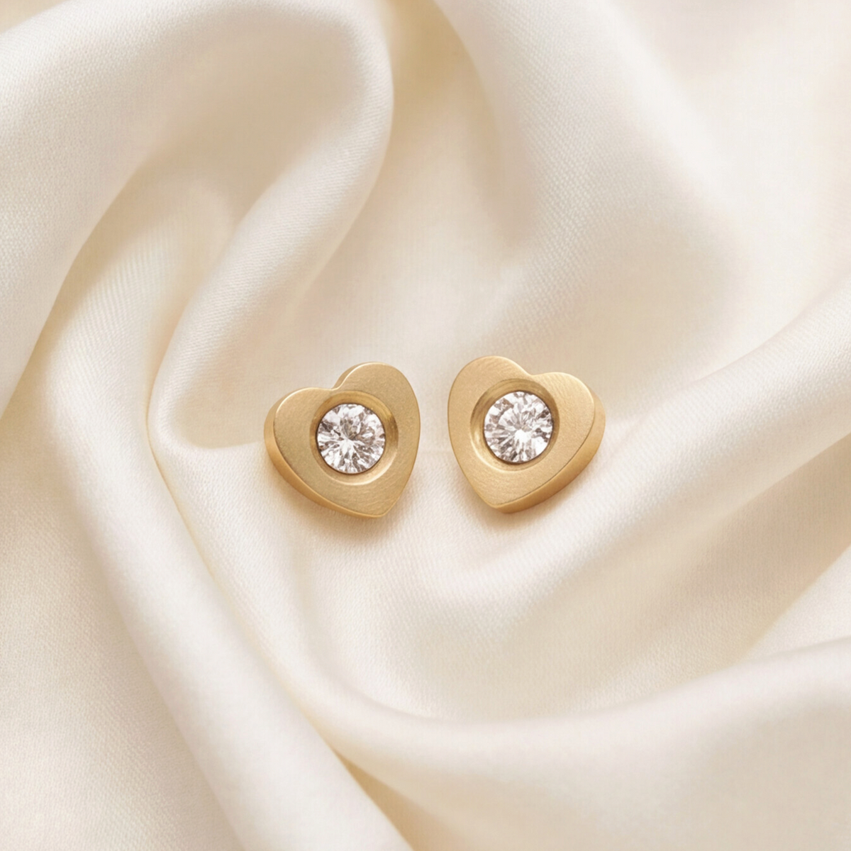 18K Gold Plated Golden Heart Earring 170